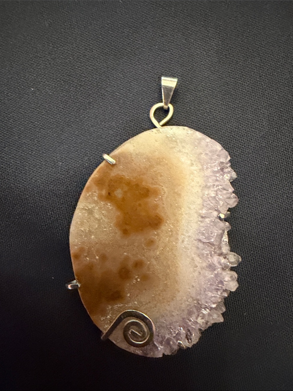 Amethyst Druzy Pendant with silver